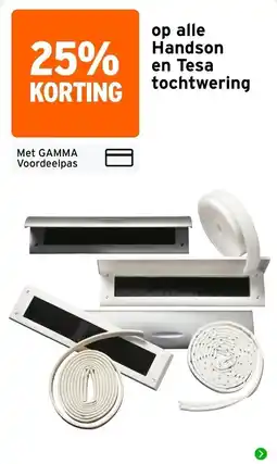 GAMMA Handson en Tesa tochtwering aanbieding