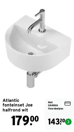 GAMMA Atlantic fonteinset Joe half rond wit aanbieding