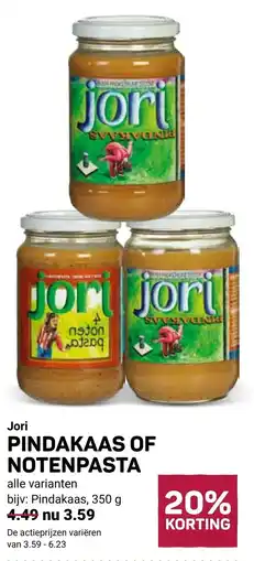 Ekoplaza Jori Pindakaas of notenpasta aanbieding