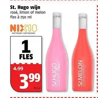 Poiesz St. hugo wijn rosé, limon of melon aanbieding