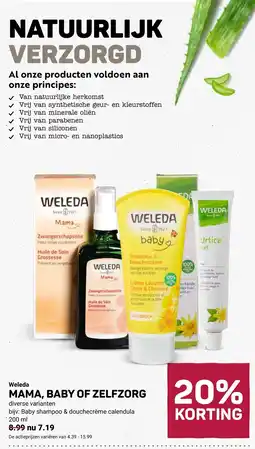 Ekoplaza Weleda mama, baby of zelfzorg aanbieding