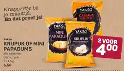 Ekoplaza Yakso krupuk of mini papadums aanbieding