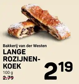 Ekoplaza Bakkerij van der Westen lange rozijnenkoek aanbieding
