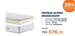 TotaalBED Matras alpina koudschuim aanbieding