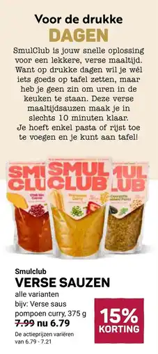 Ekoplaza Smulclub verse sauzen aanbieding