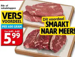 Hoogvliet Rib- of sukadelappen aanbieding
