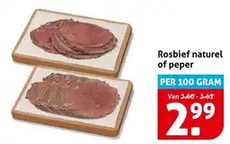 Hoogvliet Rosbief naturel of peper aanbieding