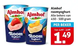 Hoogvliet Alle Almhof roomyoghurt aanbieding