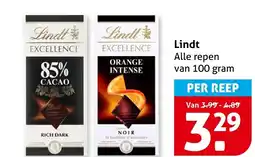 Hoogvliet Alle Lindt repen aanbieding