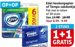 Hoogvliet Edet keukenpapier of Tempo zakdoekje aanbieding