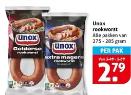 Hoogvliet Alle Unox rookworst aanbieding