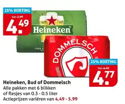 Hoogvliet Alle Heineken, Bud of Dommelsch aanbieding