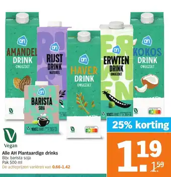 Albert Heijn Plantaardige drinks aanbieding