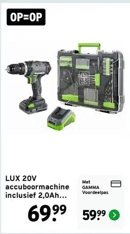 GAMMA LUX 20V accuboormachine aanbieding