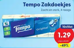 Die Grenze Tempo Zakdoekjes aanbieding