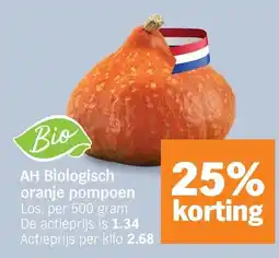 Albert Heijn AH Biologisch oranje pompoen aanbieding