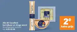 Albert Heijn Alle AH Excellent borrelkaas en droge worst aanbieding