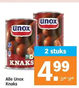 Albert Heijn Alle Unox Knaks aanbieding