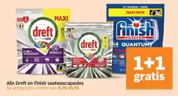 Albert Heijn Alle Dreft en Finish vaatwascapsules aanbieding