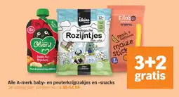 Albert Heijn Alle A-merk baby- en peuterknijpzakjes en -snacks aanbieding