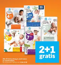Albert Heijn Alle AH Extra droog & zacht luiers en luierbroekjes aanbieding