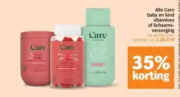 Albert Heijn Alle Care baby en kind vitamines of lichaamsverzorging aanbieding