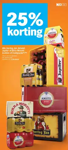 Albert Heijn Alle Hertog Jan, Amstel, Jupiler of Birra Moretti kratten of multipacks/*** aanbieding