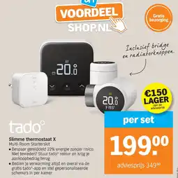 Albert Heijn tado° Slimme thermostaat X Multi-Room Starterskit aanbieding