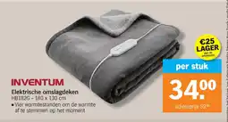 Albert Heijn Inventum Elektrische omslagdeken HB182G - 180 x 130 cm aanbieding