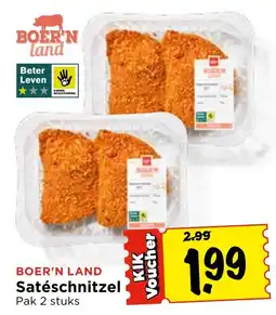 Vomar Voordeelmarkt Boer'n Land Satéschnitzel aanbieding