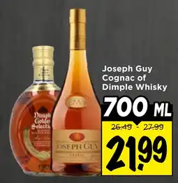 Vomar Voordeelmarkt Joseph Guy Cognac of Dimple Whisky aanbieding