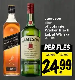 Vomar Voordeelmarkt Jameson of Johnnie Walker Black Label Whisky aanbieding