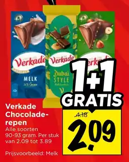 Vomar Voordeelmarkt Verkade Chocolade-repen aanbieding