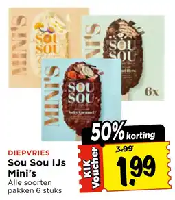 Vomar Voordeelmarkt Sou Sou IJs Mini's aanbieding