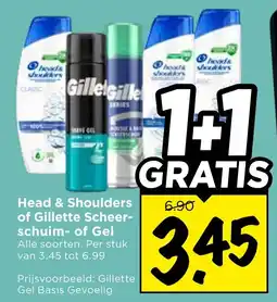 Vomar Voordeelmarkt Alle Head & Shoulders of Gillette Scheerschuim- of Gel aanbieding