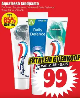 Dirk Aquafresh tandpasta aanbieding