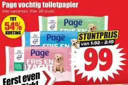 Dirk Page vochtig toiletpapier aanbieding
