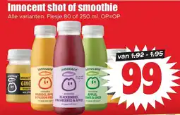 Dirk Innocent shot of smoothie aanbieding