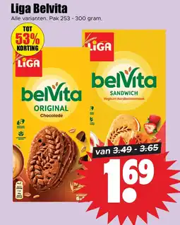 Dirk Liga Belvita Alle varianten. Pak 253 - 300 gram. aanbieding