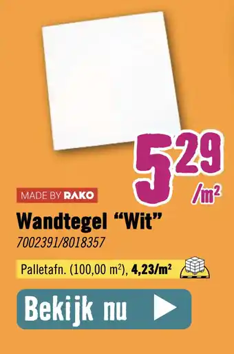 Hornbach Rako Wandtegel "Wit" aanbieding