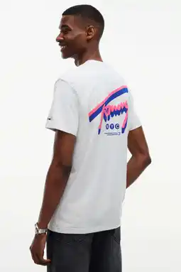 Wehkamp Tommy Jeans regular fit T-shirt met backprint - lichtgrijs aanbieding