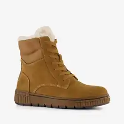 Scapino Hush Puppies gevoerde suède dames veterboots cognac aanbieding