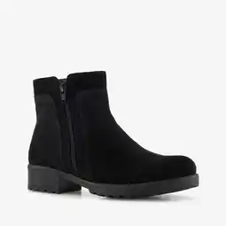 Scapino Hush Puppies suède dames enkellaarsjes zwart aanbieding
