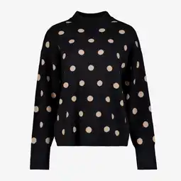 Scapino TwoDay dames trui met stippen zwart beige aanbieding