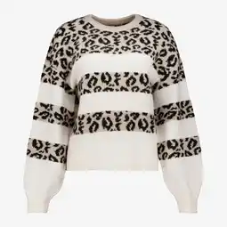 Scapino TwoDay dames trui met panterprint wit beige aanbieding