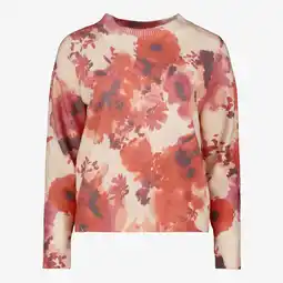 Scapino TwoDay dames trui met bloemenprint roze beige aanbieding