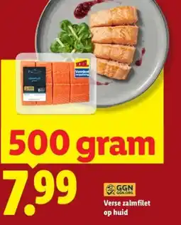 Lidl Verse zalmfilet op huid aanbieding