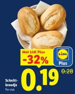 Lidl Schnitt- broodje aanbieding