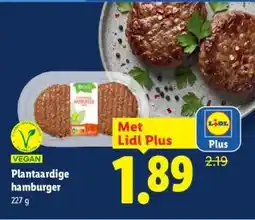 Lidl Plantaardige hamburger aanbieding