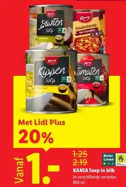 Lidl KANIA Soep in blik aanbieding